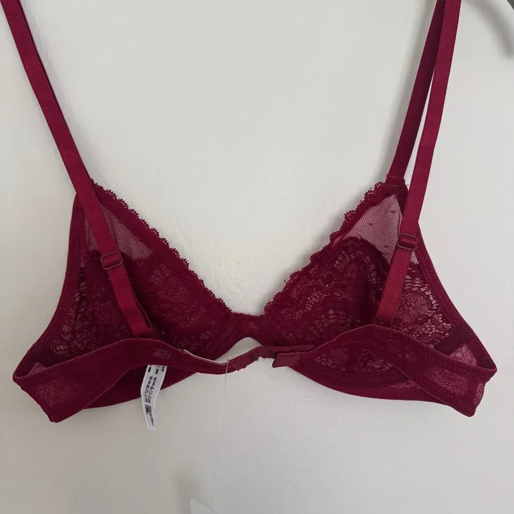 Free People Lace Triangle Bra is Berry Wine